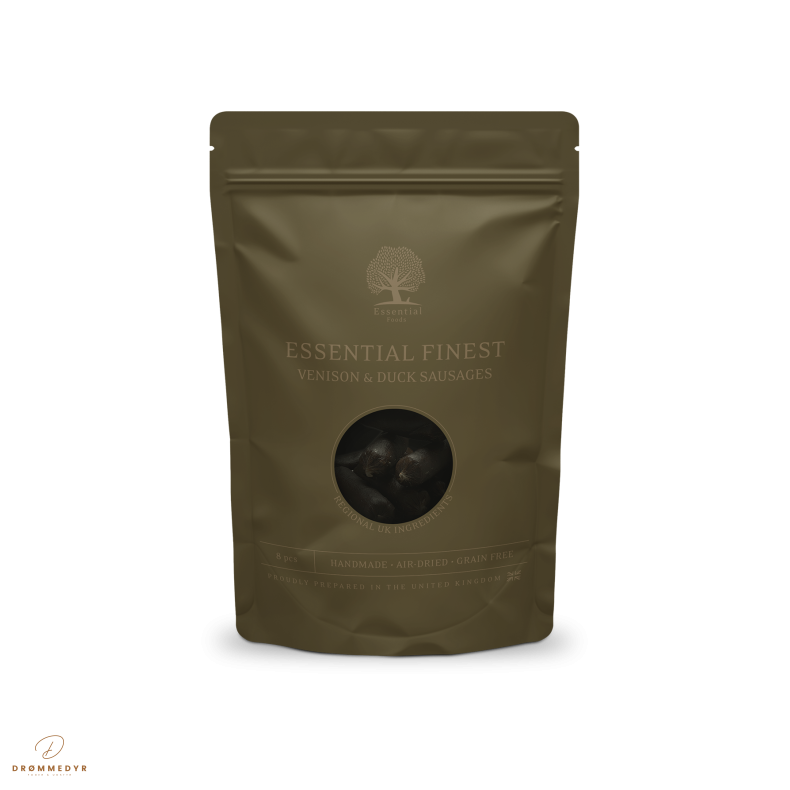ESSENTIAL FINEST VENISON &amp; DUCK SAUSAGES 8stk