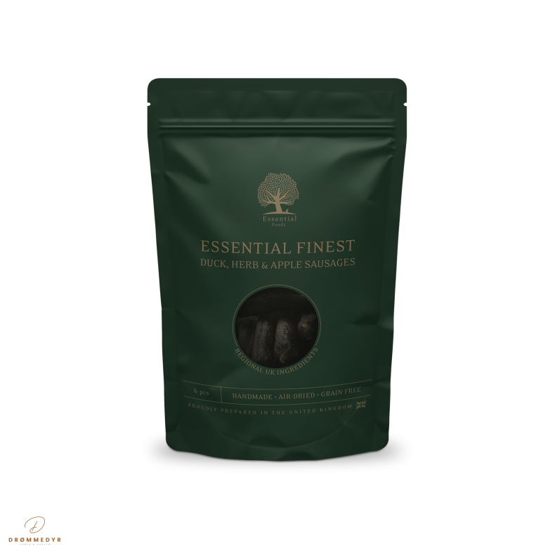 ESSENTIAL FINEST DUCK, HERB &amp; APPLE SAUSAGES 6stk