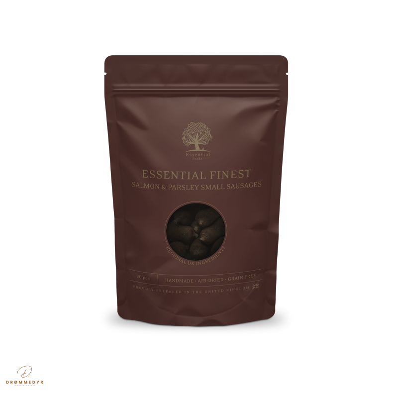 ESSENTIAL FINEST SALMON &amp; PARSLEY SMALL SAUSAGES 20stk