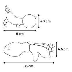CT YUTSA FISH + BALL BROWN 15x4,5x2,5CM