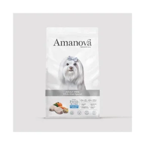 Amanova White Hair Special - Kornfrit voksen hundefoder til sm� hunde med hvid pels - 7 kg