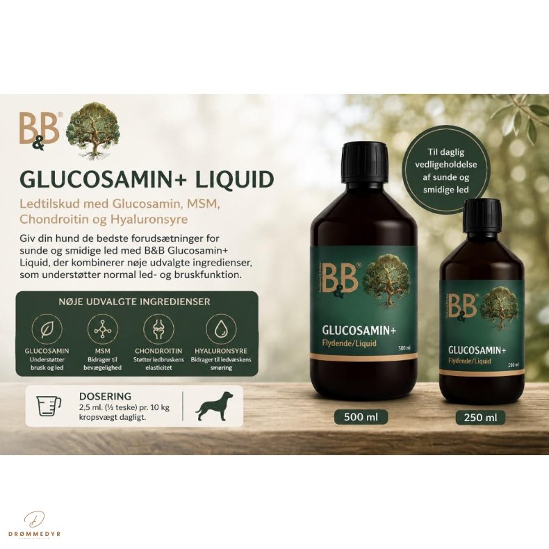 B&B Glucosamin+ Flydende 250 ml.