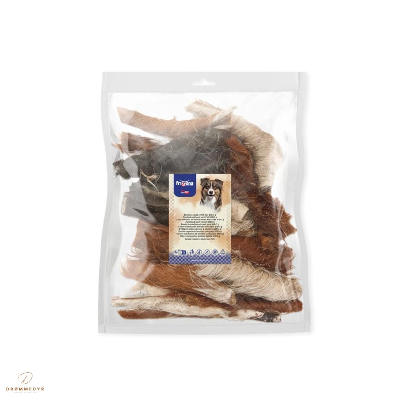 Natural Dog Chews Oksehovedhud m. h�r 250gr