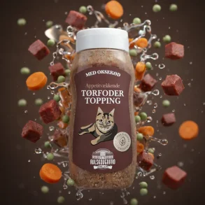 T�rfoder Topping med okse til kat