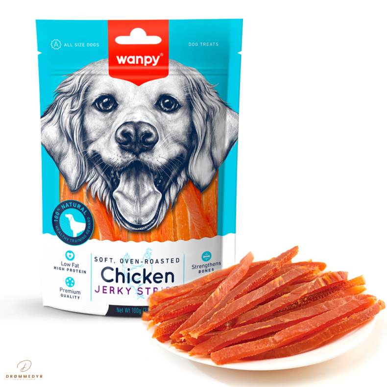 Wanpy Dog Soft Chicken Jerky Strips 100g