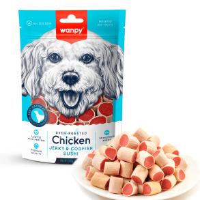 Wanpy Dog Chicken Jerky & Codfish Sushi 100g