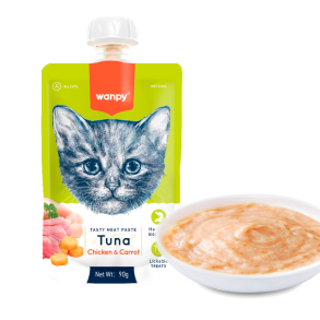 Wanpy Cat Tasty Meat Paste - Tuna with Chicken & Carrot 90g
