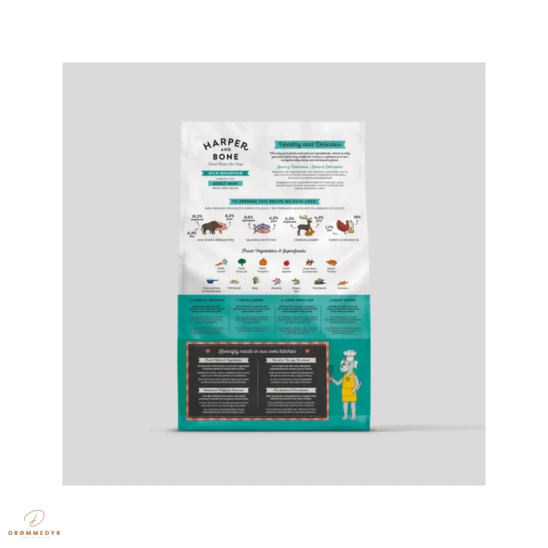 Harper &amp; Bone Wild Mountain - Kornfrit voksen hundefoder til sm� hunde - 2 kg 