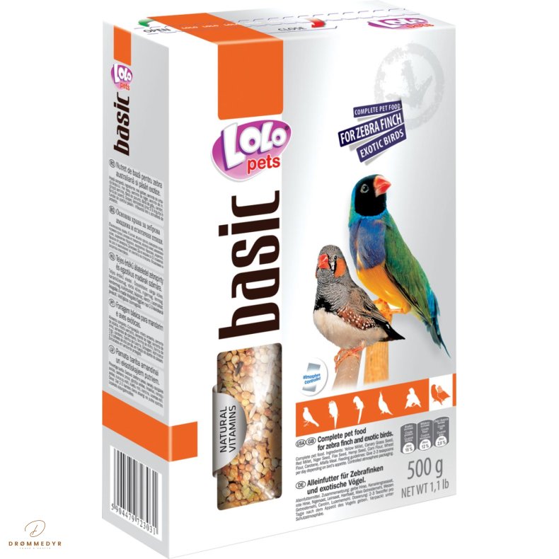 Foder t/Zebrafinker og eksotiske fugle, 500g