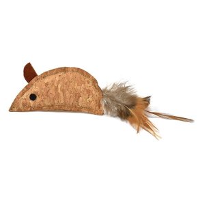 NYC Korkmus med catnip og fjer, 9cm